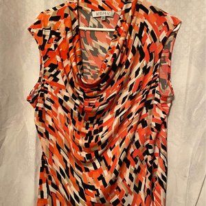 Kasper geometric sleeveless blouse